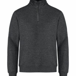 Basic Half Zip - Gris anthracite mélange