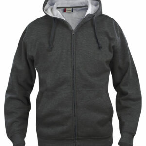 Basic Hoody Full Zip - Gris anthracite mélange