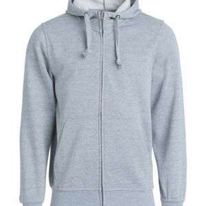 Basic Hoody Full Zip - Gris mélange